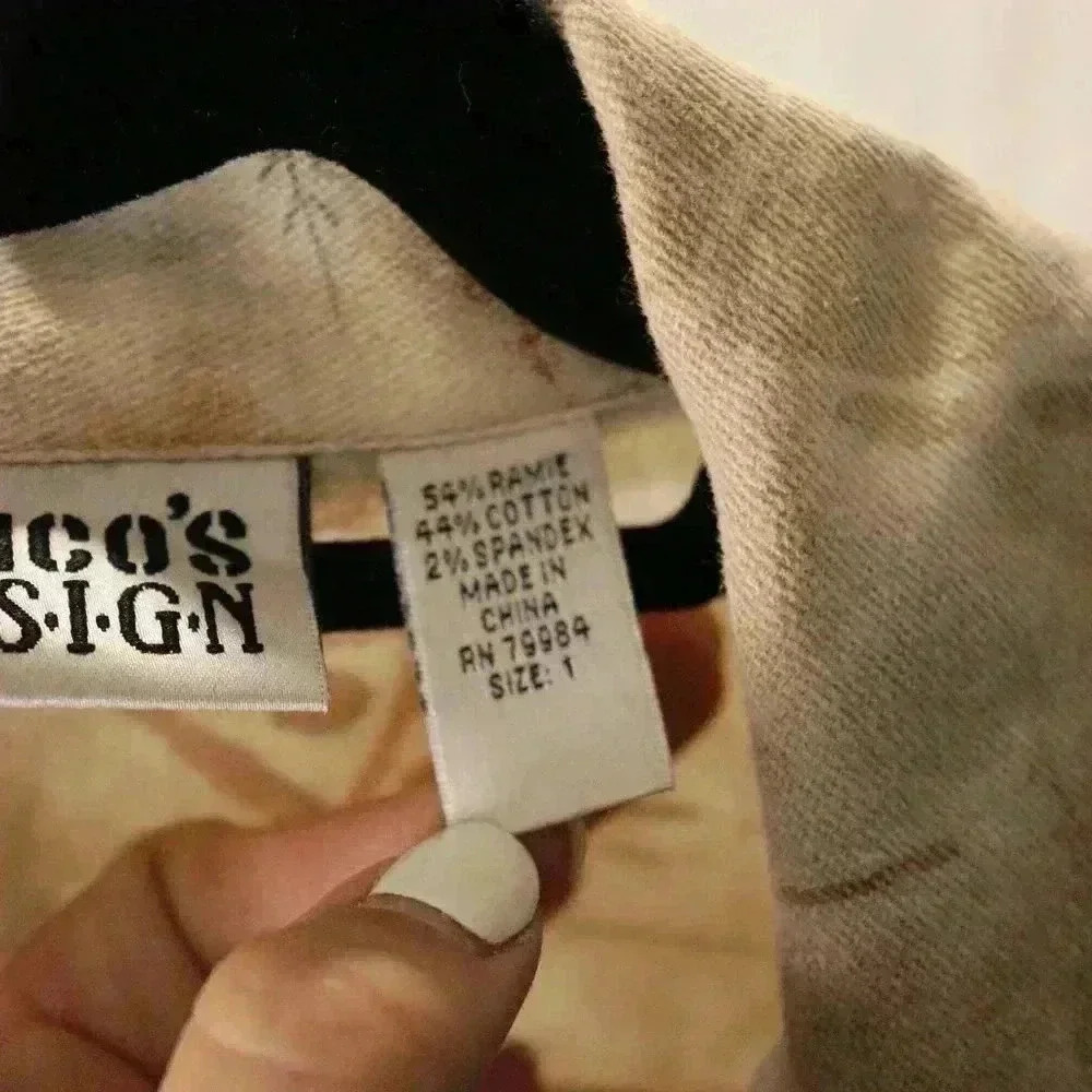 Chico's Design Jacket Patterned Denim Looking Lay… - image 6